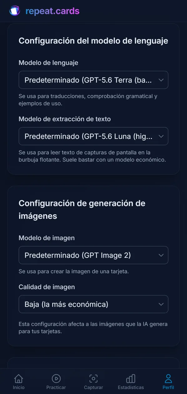 La configuración de IA: qué modelo escribe, lee y crea imágenes