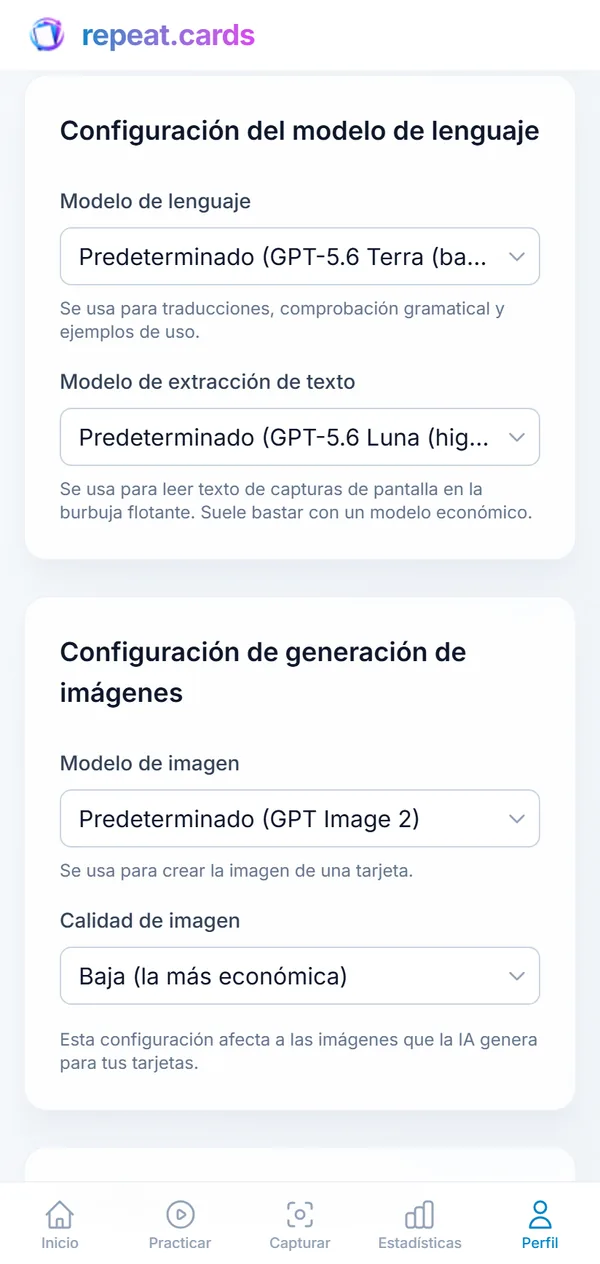 La configuración de IA: qué modelo escribe, lee y crea imágenes